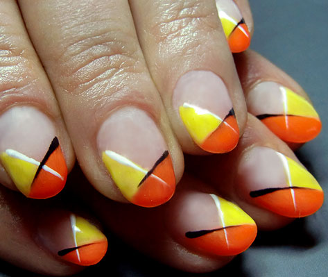 Nailart-Nägel in Gelb und Orange